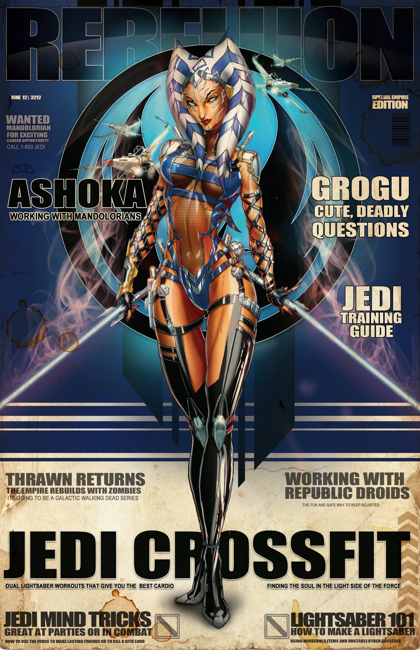 Retro Ahsoka Rebel Standing Print