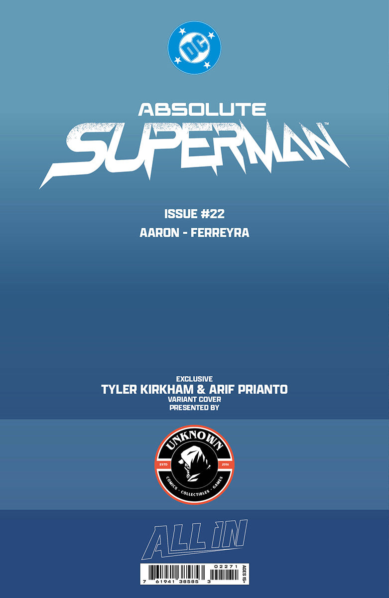 ABSOLUTE SUPERMAN #22 TYLER KIRKHAM BATTLE DAMAGED EXCLUSIVE VIRGIN VAR (08/05/2026)