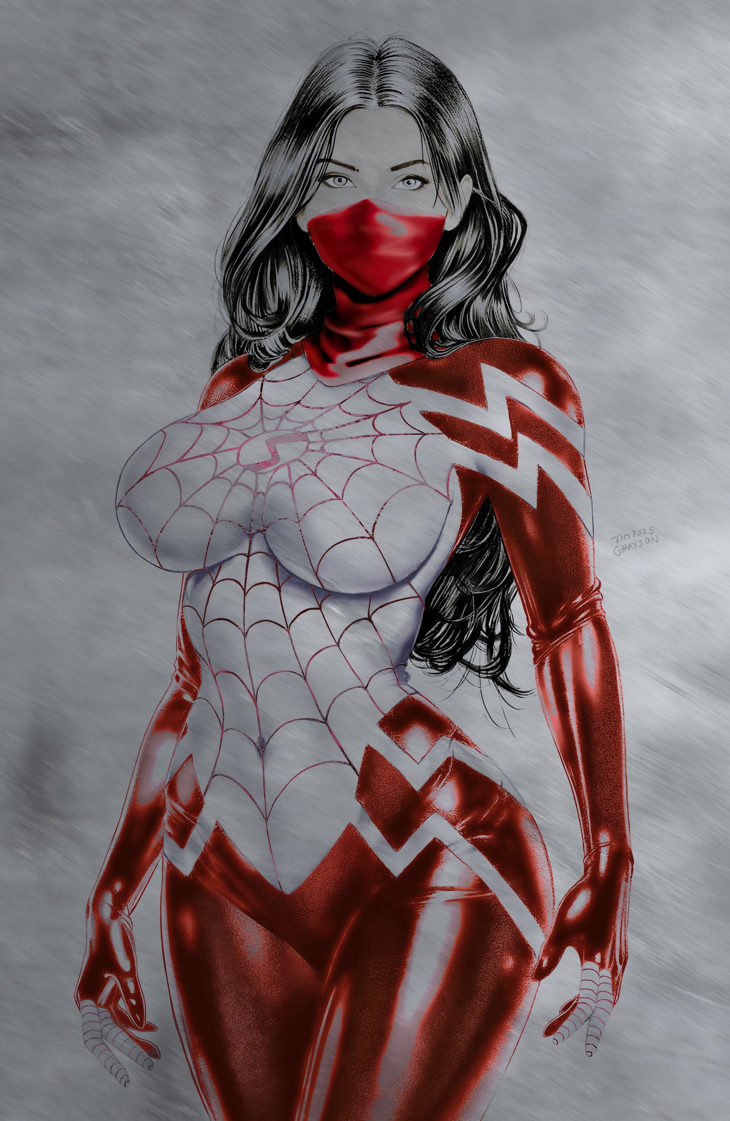 WAIFU CHRONICLES #1 - GHOST SPIDER COSPLAY - TIM GRAYSON COVER C METAL KNIGHT OF COMICS EXCLUSIVE LTD 5