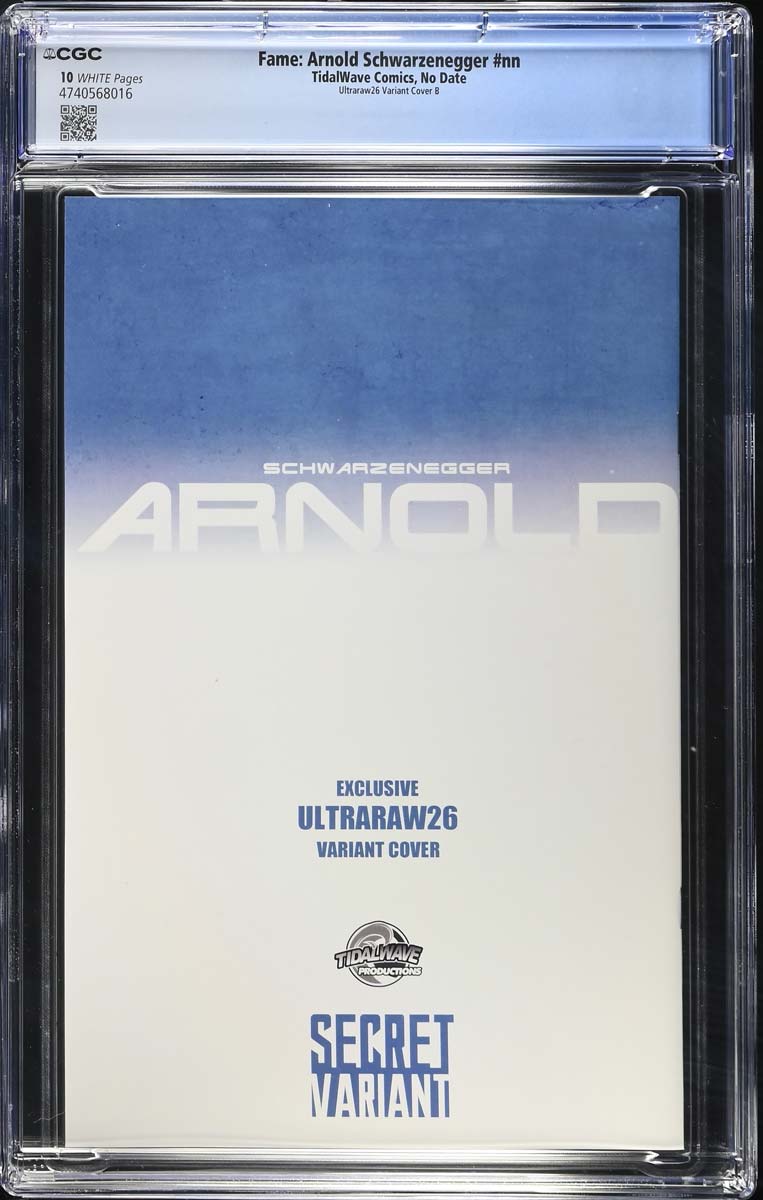 Arnold Schwarzenegger #1 CGC 10 Ultraraw26 Secret Blue Error Variant #70/70