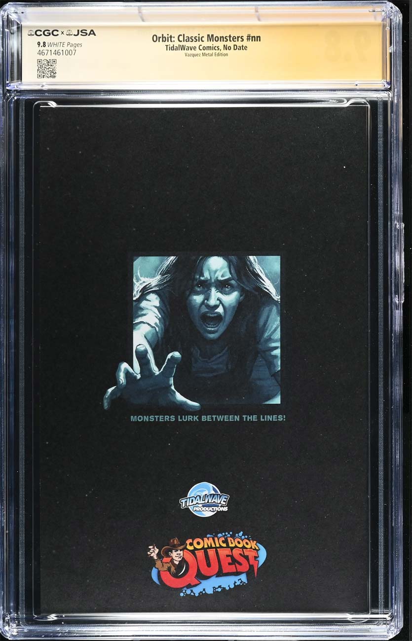 Classic Monsters #1 CGC 9.8 GTA Metal Variant Signed Nicotero & Savini #5/5