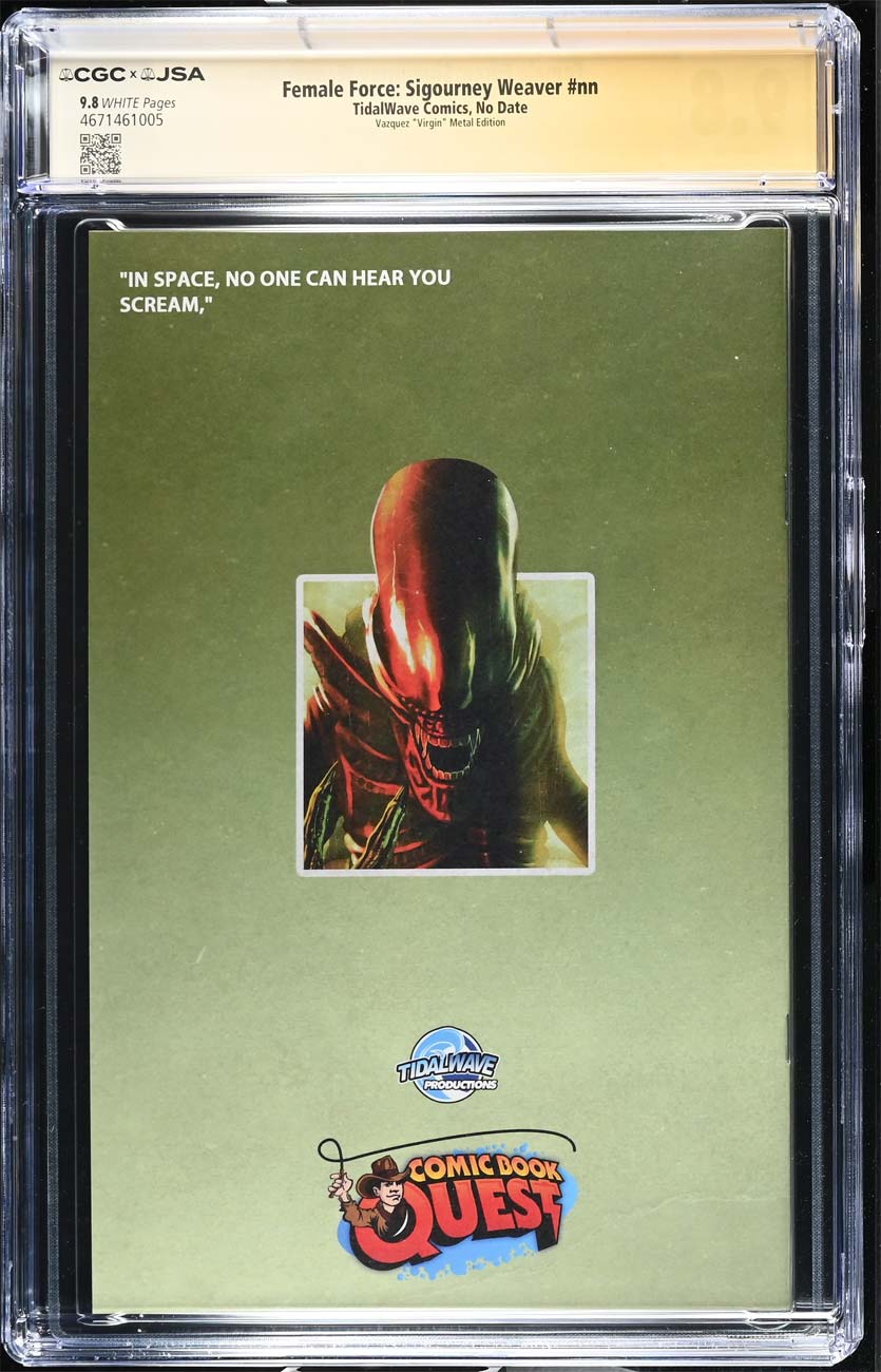 Sigourney Weaver #1 CGC 9.8 Metal Variant Signed Woodruff Jr & Vazquez #1/5