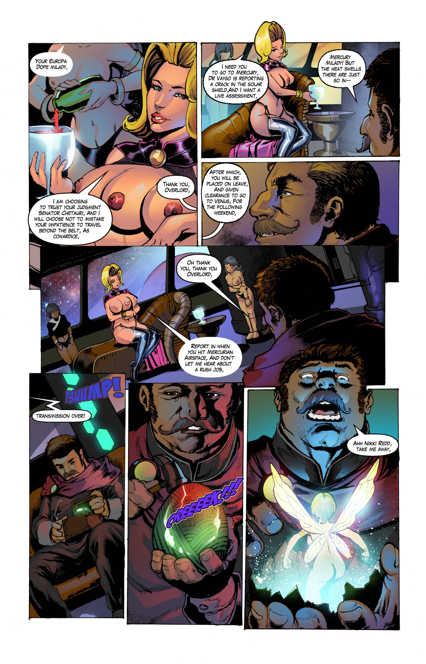 Pixi Runner #2 – Cassiapea Neptune Mermaid | Mature Sci-Fi Comic | Faro's Lounge