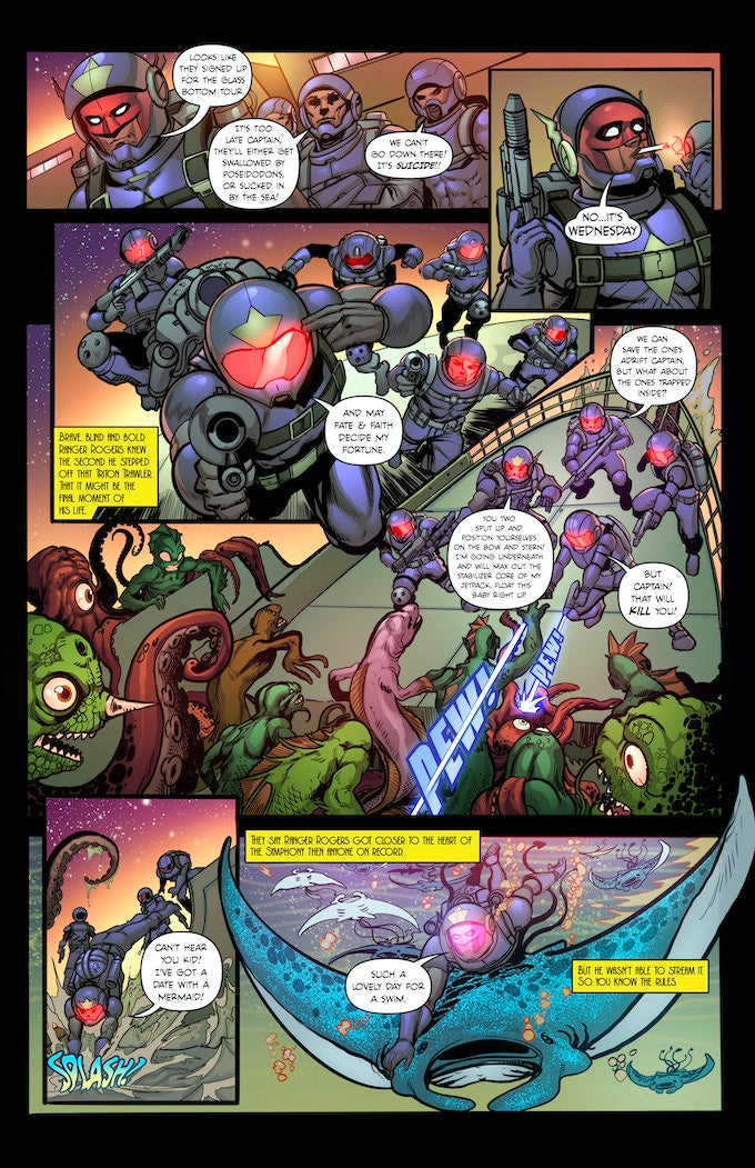 Pixi Runner #5 – Alpha Centurion LXC vs. Mermaid Princess Cassia'Pea | Mature Sci-Fi Comic | Faro's Lounge