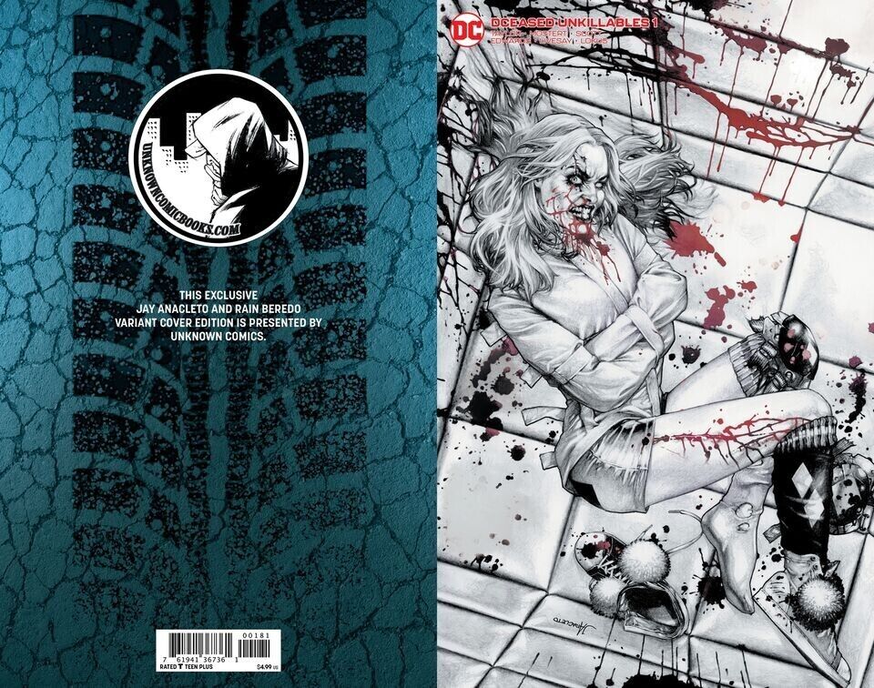 DCEASED UNKILLABLES #1 (OF 3) UNKNOWN COMICS JAY ANACLETO EXCLUSIVE B&W MINIMAL