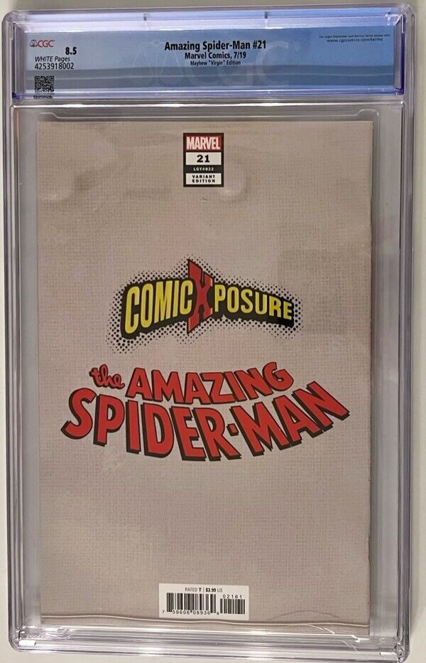 AMAZING SPIDER-MAN #21 MIKE MAYHEW VIRGIN VARIANT EXCLUSIVE CGC 8.5 !!!!