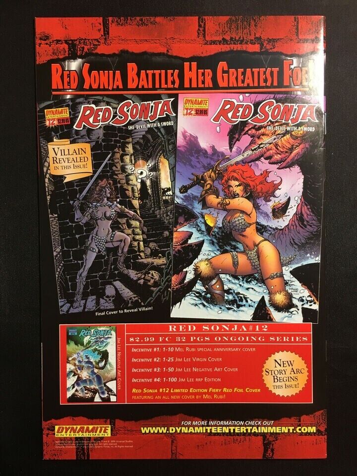 RED SONJA 11 VARIANT RANDY QUEEN **RARE  QUEEN CONAN VOLUME 8 1 homage*