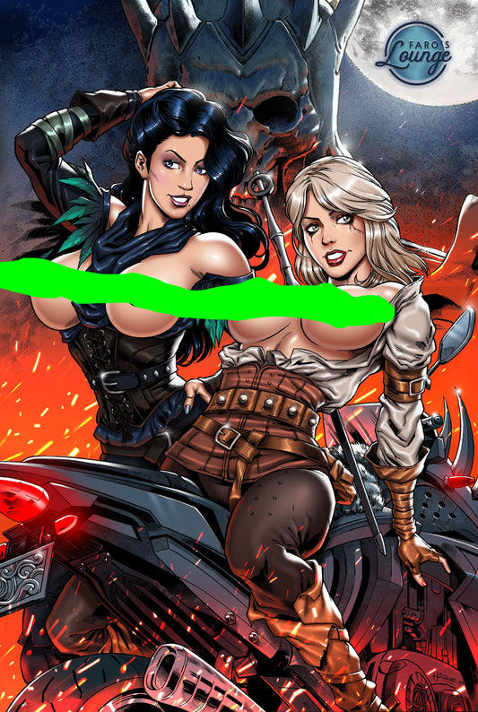 Ciri & Yennefer – Witcher Sui-Cycle Chopper Poster | Faro's Lounge