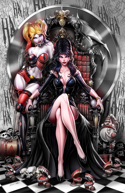 NYCC Harley Quinn X Elvira #1 Gray Virgin