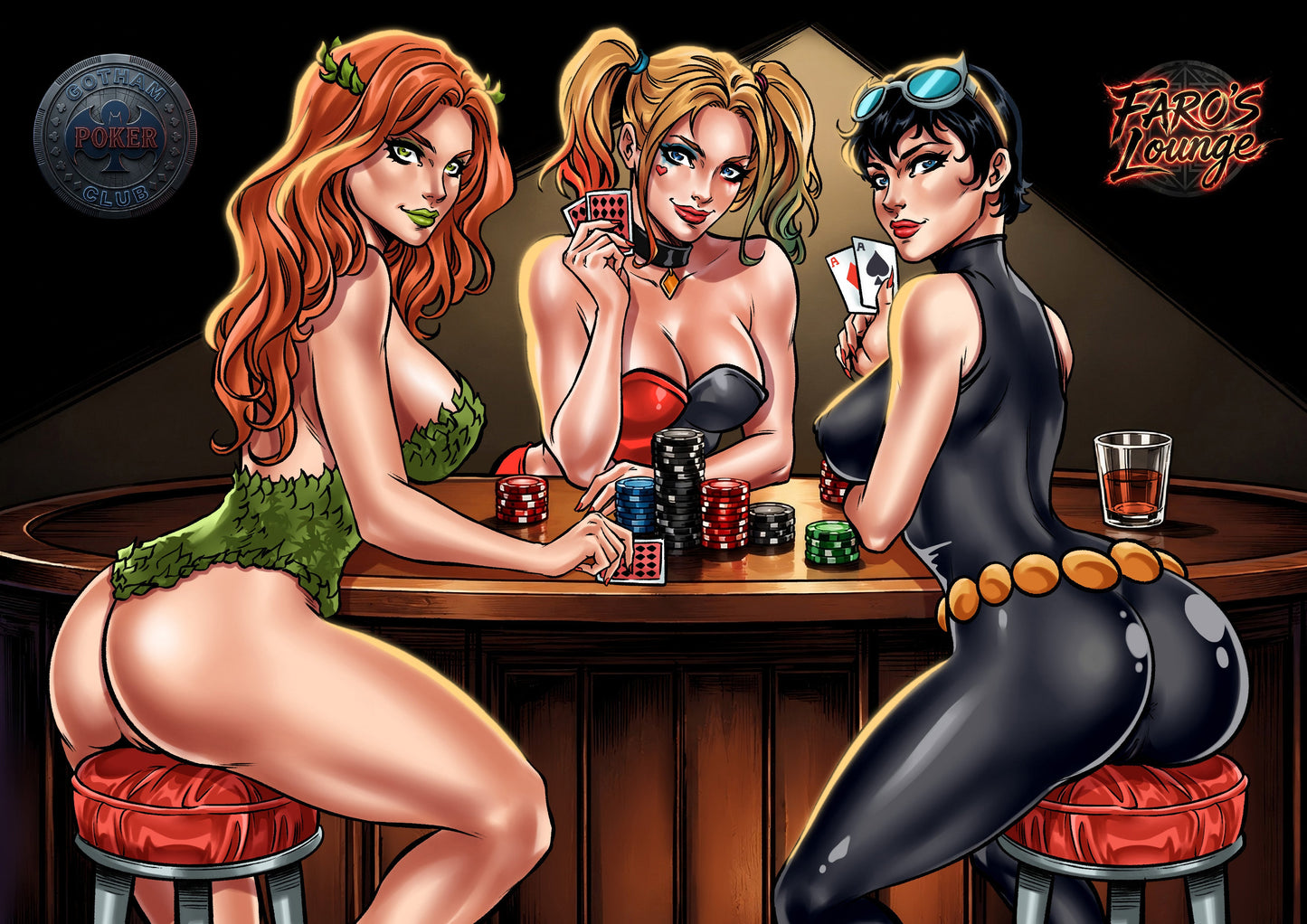 Gotham Poker Club – Silver LTD 7 Cover | Suits Variant | Poison Ivy, Harley Quinn & Catwoman