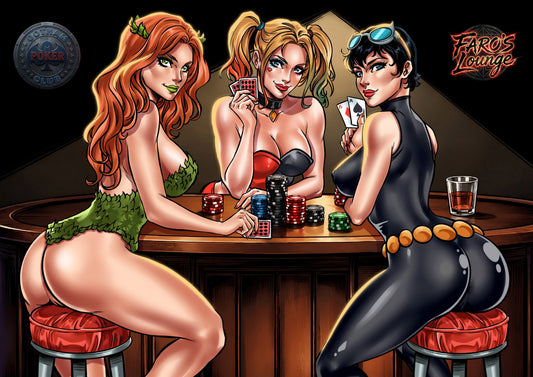 Gotham Poker Club – Silver LTD 7 Cover | Suits Variant | Poison Ivy, Harley Quinn & Catwoman