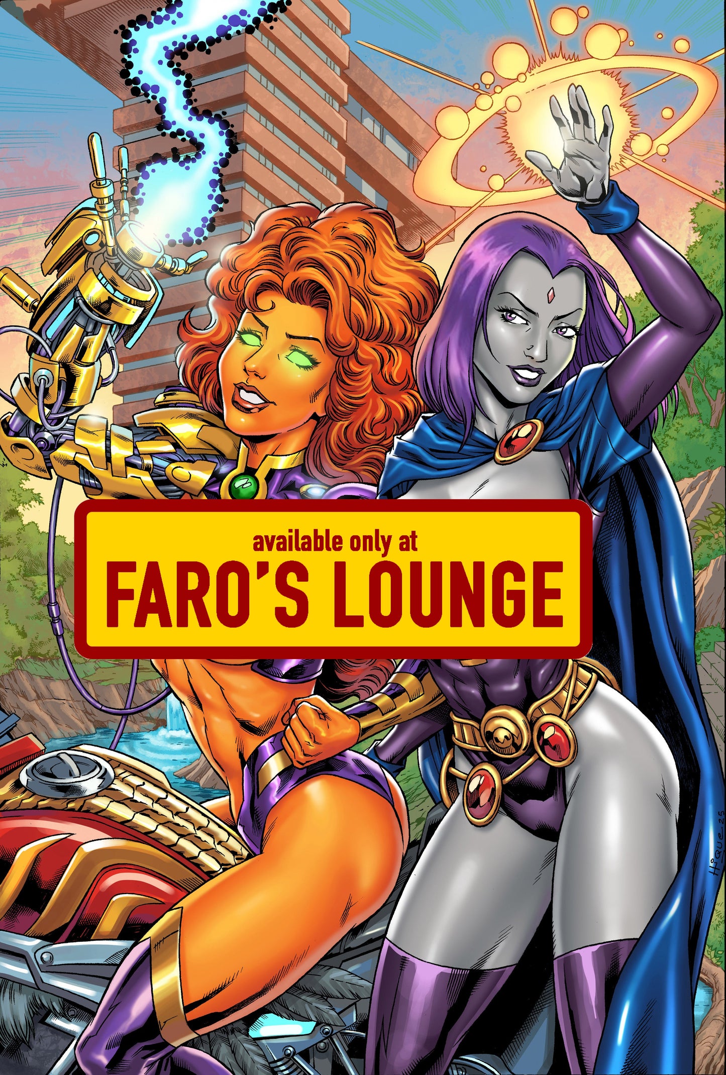 Raven & Starfire – Teen Titans Titan-Cycle Poster | Faro's Lounge