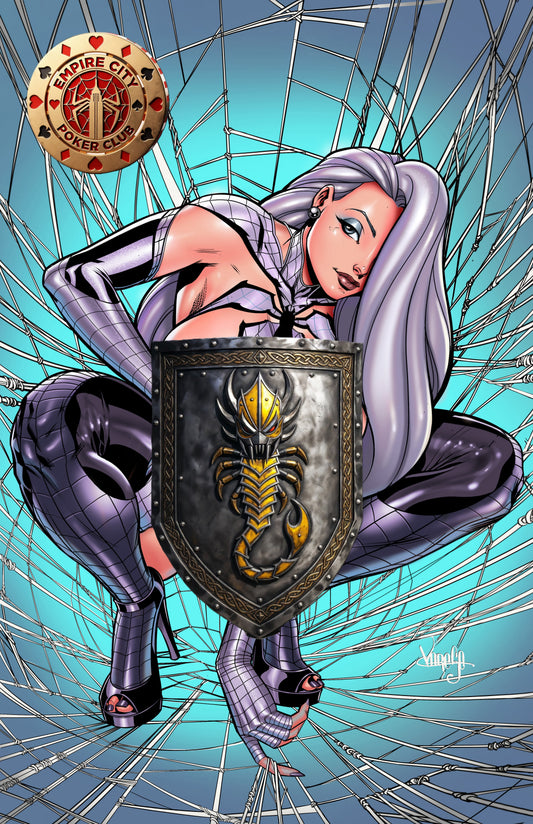 ARACNAPHORIA #1 – Spider-Sable Mature LTD 44 | Silver Sable Crouching Spider Cover by Jose Varese