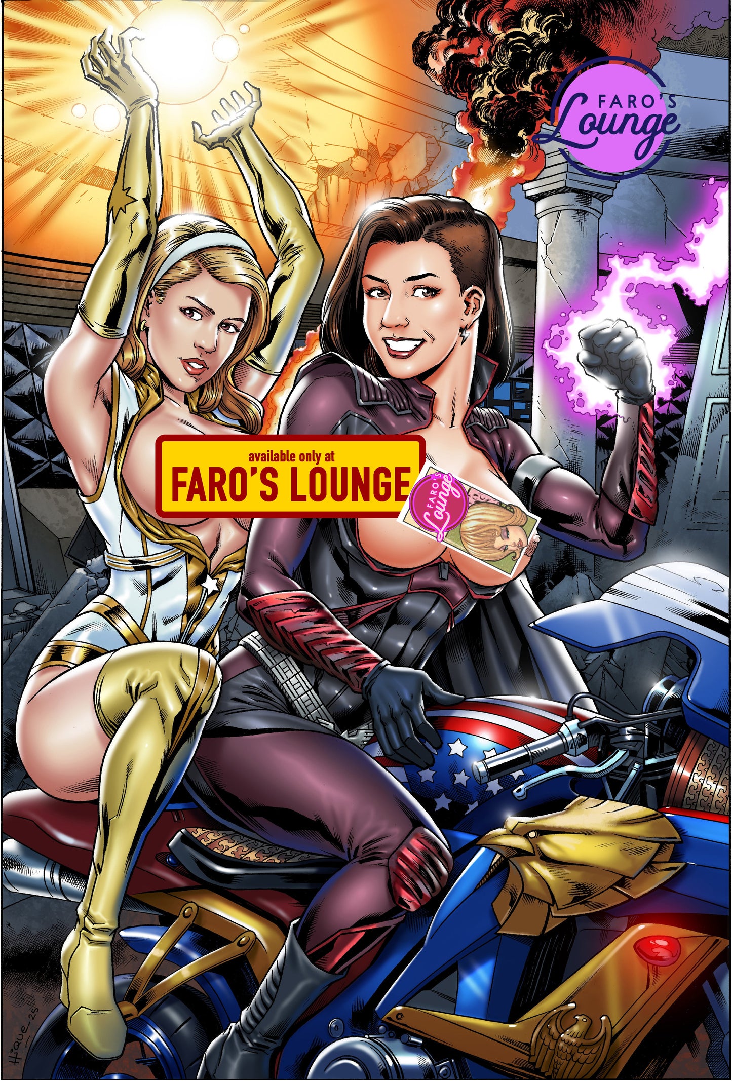 Starlight & Stormfront – Homelander Chopper Poster | The Boys Sui-Cycle | Faro's Lounge