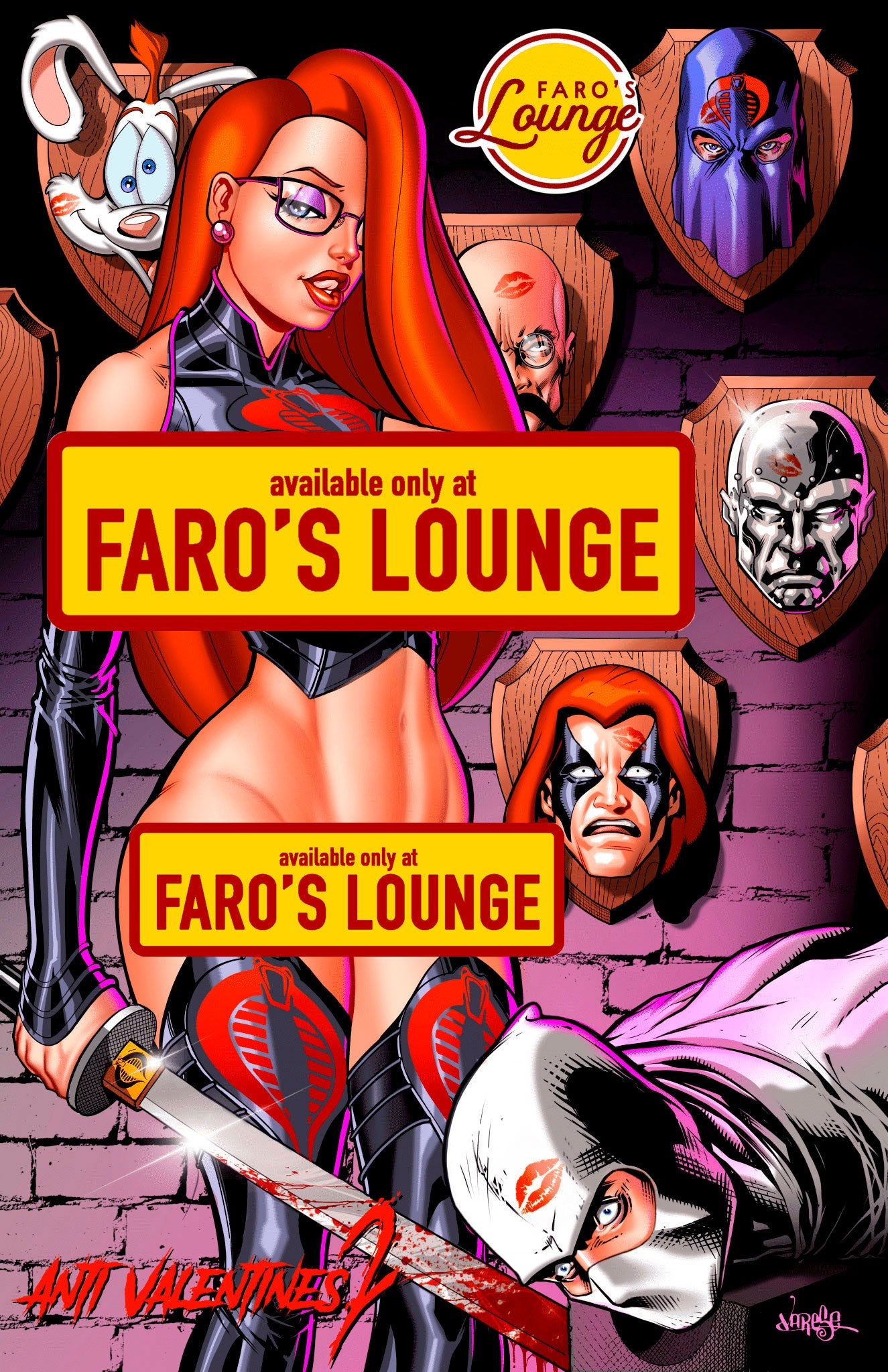 Anti-Valentine's #2 – Jessica Rabbit as The Baroness Pinup Art by Faro Kane