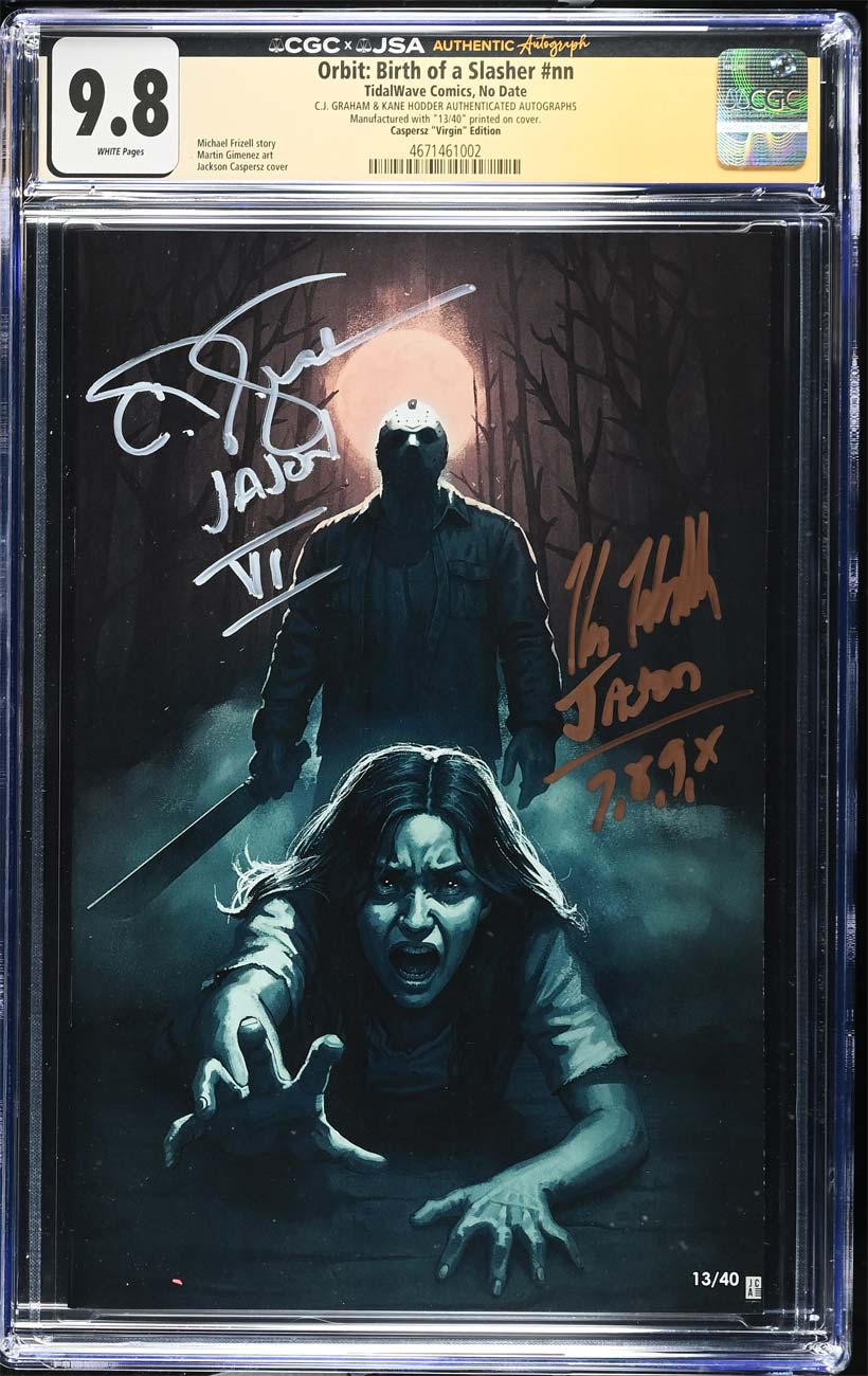 Birth of a Slasher #1 CGC 9.8 Caspersz Secret Virgin Variant Signed by Hodder & Graham #13/40