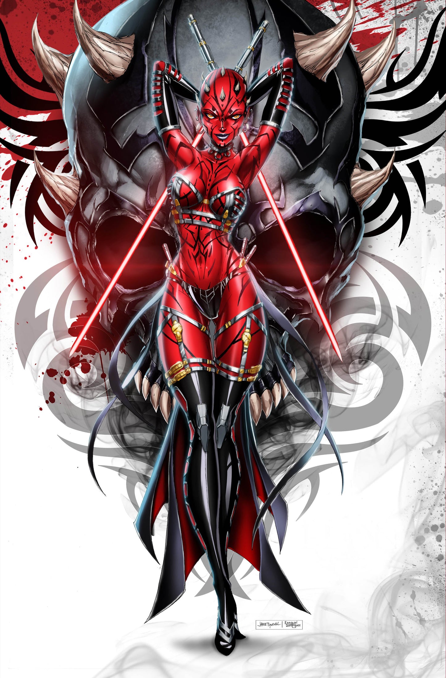 Darth Maul White Print
