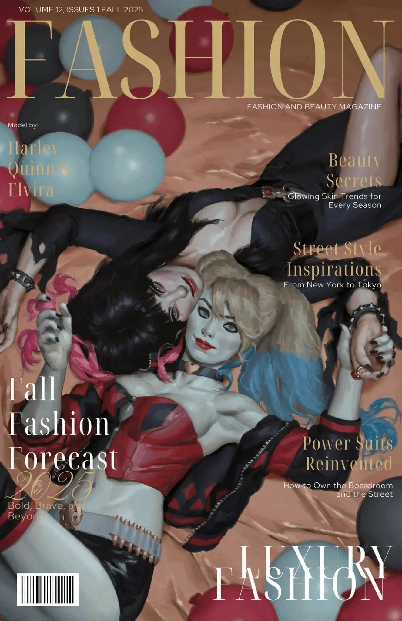 Harley Quinn X Elvira #1 - ECC Exclusive PXVX Fashion Magazine Variant