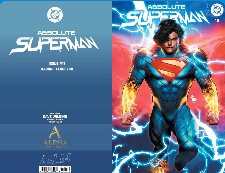 Absolute Superman 18 Alpha Exclusives. David Wilkins trade variant pre-order