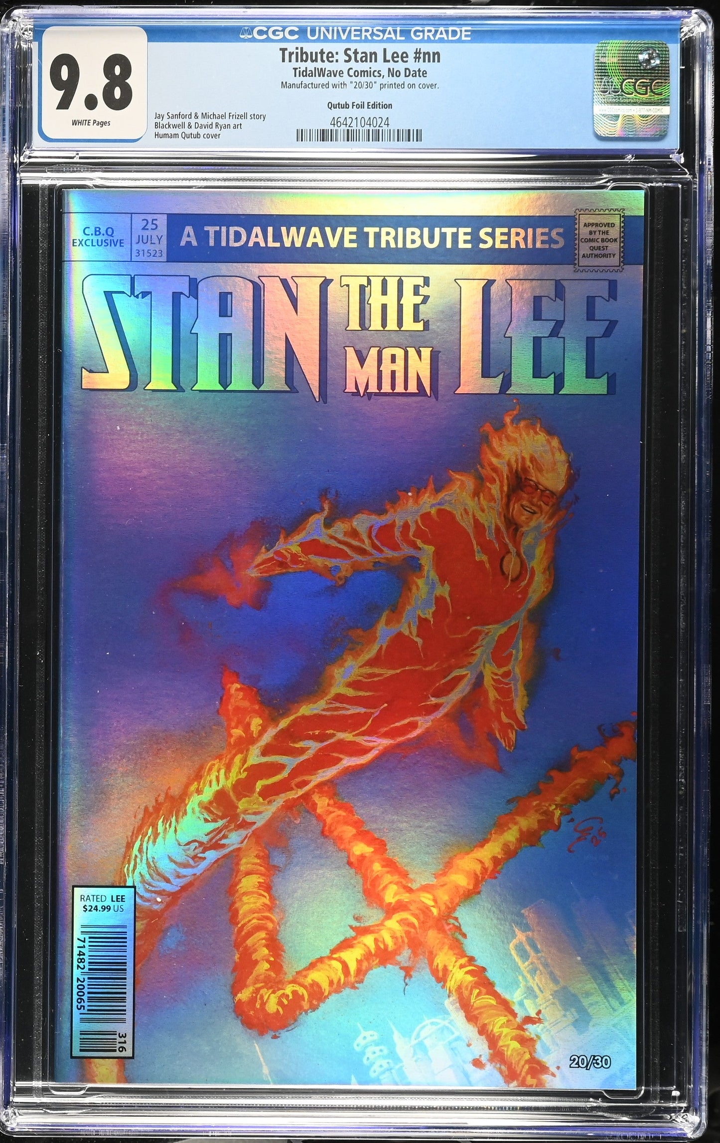 Stan Lee #1 CGC 9.8 Humam Qutub CBQ Exclusive Trade Foil Variant #20/30