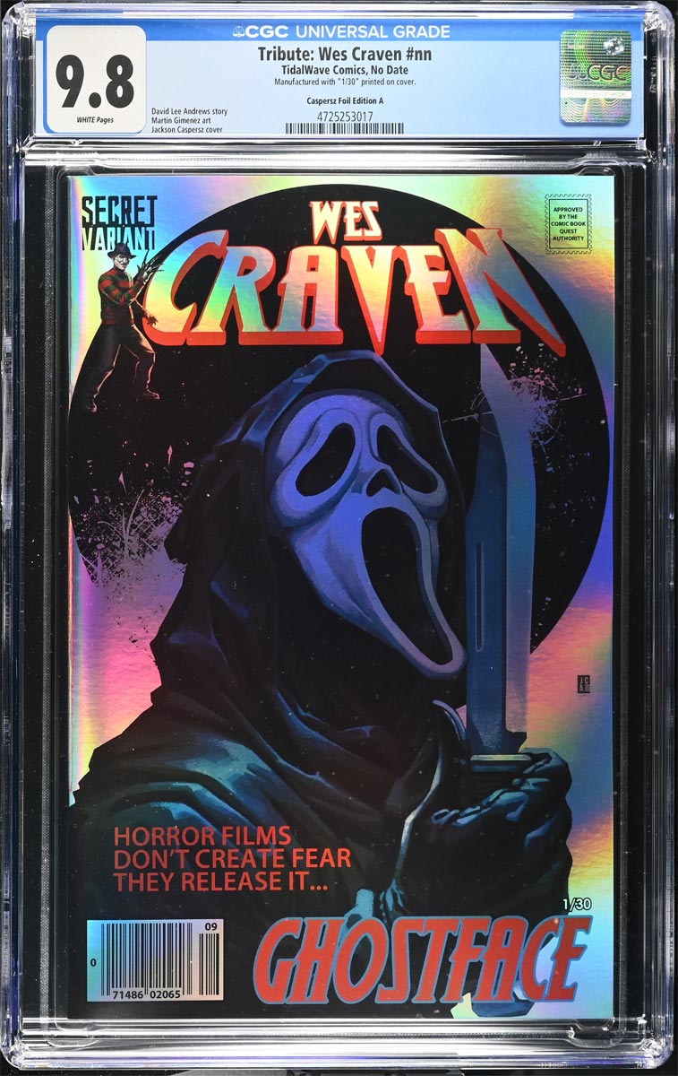 Wes Craven #1 Fame Series CGC 9.8 Caspersz "Scream 30th Anniversary" Secret Foil Variant #1/30